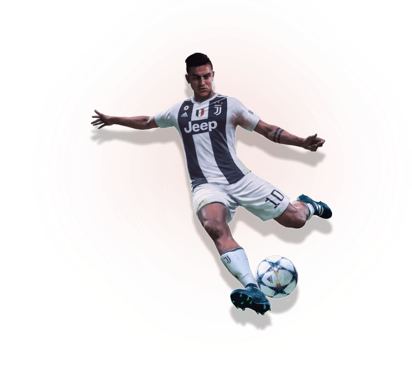 Football player kicking a ball